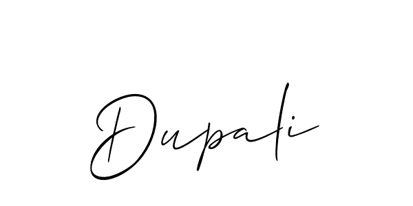 Similarly Allison_Script is the best handwritten signature design. Signature creator online .You can use it as an online autograph creator for name Dupali. Dupali signature style 2 images and pictures png