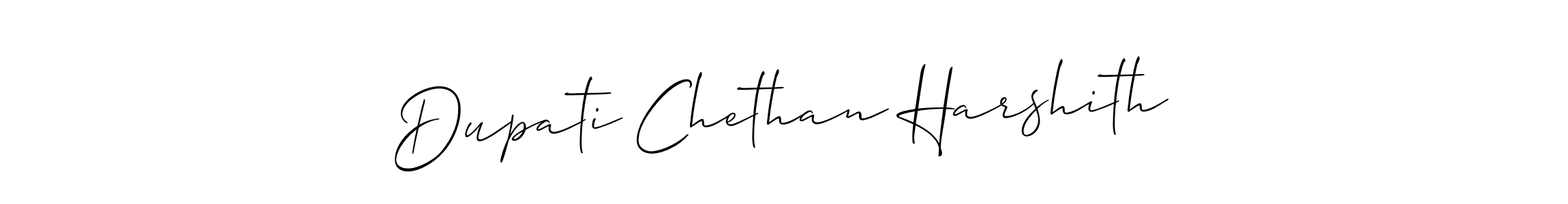 Also You can easily find your signature by using the search form. We will create Dupati Chethan Harshith name handwritten signature images for you free of cost using Allison_Script sign style. Dupati Chethan Harshith signature style 2 images and pictures png