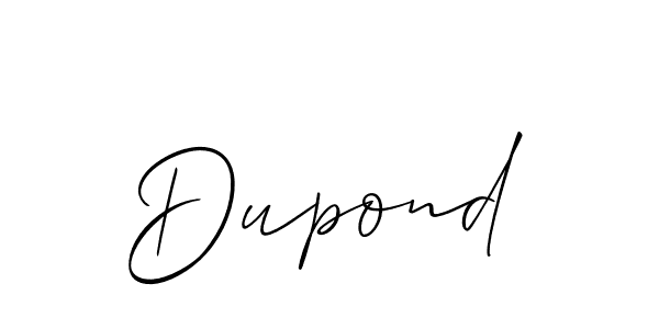 Design your own signature with our free online signature maker. With this signature software, you can create a handwritten (Allison_Script) signature for name Dupond. Dupond signature style 2 images and pictures png