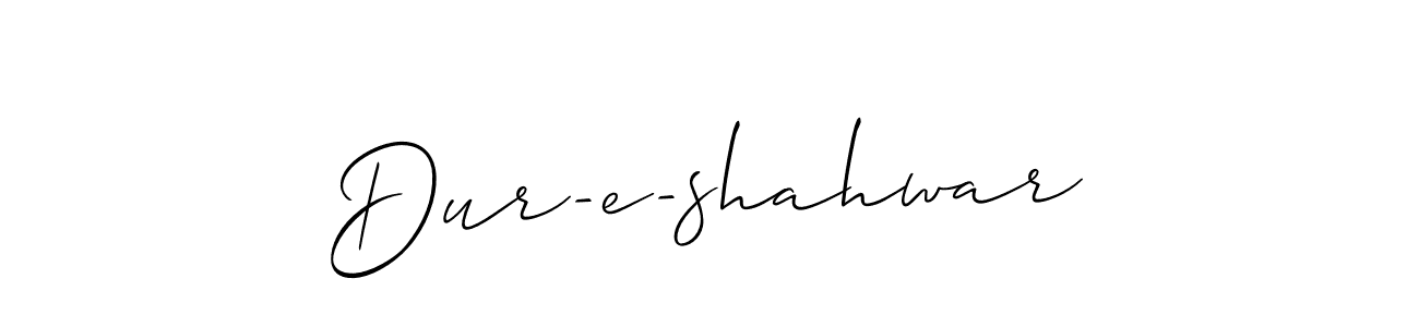 Also we have Dur-e-shahwar name is the best signature style. Create professional handwritten signature collection using Allison_Script autograph style. Dur-e-shahwar signature style 2 images and pictures png