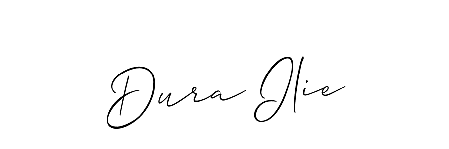 Allison_Script is a professional signature style that is perfect for those who want to add a touch of class to their signature. It is also a great choice for those who want to make their signature more unique. Get Dura Ilie name to fancy signature for free. Dura Ilie signature style 2 images and pictures png