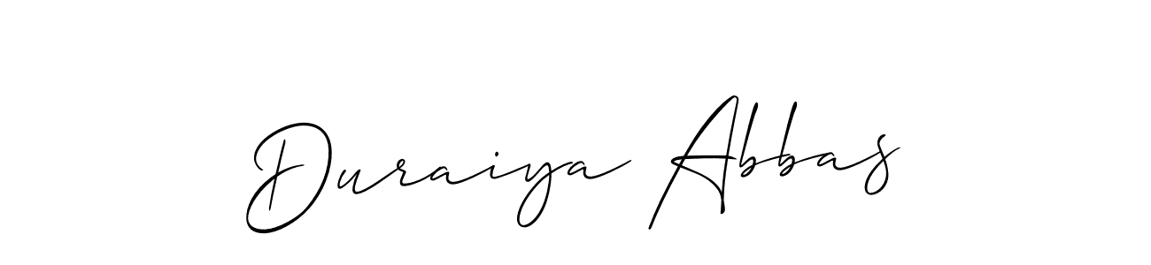 Also You can easily find your signature by using the search form. We will create Duraiya Abbas name handwritten signature images for you free of cost using Allison_Script sign style. Duraiya Abbas signature style 2 images and pictures png