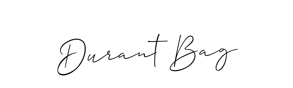 Design your own signature with our free online signature maker. With this signature software, you can create a handwritten (Allison_Script) signature for name Durant Bag. Durant Bag signature style 2 images and pictures png