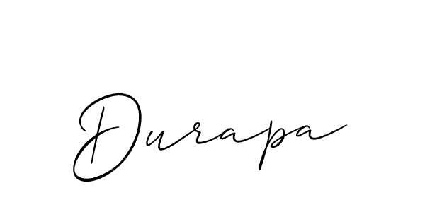 Allison_Script is a professional signature style that is perfect for those who want to add a touch of class to their signature. It is also a great choice for those who want to make their signature more unique. Get Durapa name to fancy signature for free. Durapa signature style 2 images and pictures png