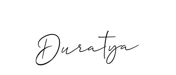 if you are searching for the best signature style for your name Duratya. so please give up your signature search. here we have designed multiple signature styles  using Allison_Script. Duratya signature style 2 images and pictures png