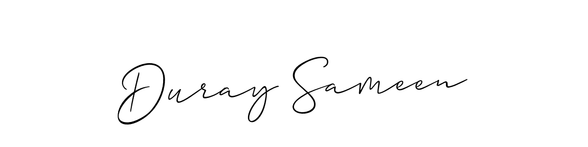 Design your own signature with our free online signature maker. With this signature software, you can create a handwritten (Allison_Script) signature for name Duray Sameen. Duray Sameen signature style 2 images and pictures png