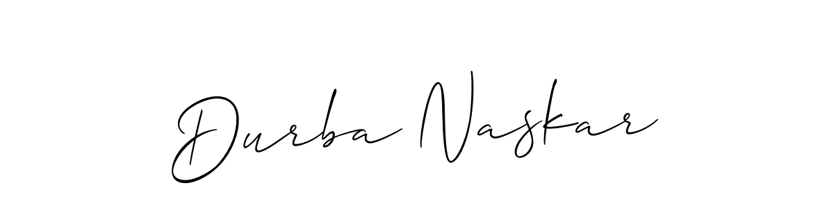 Make a beautiful signature design for name Durba Naskar. With this signature (Allison_Script) style, you can create a handwritten signature for free. Durba Naskar signature style 2 images and pictures png