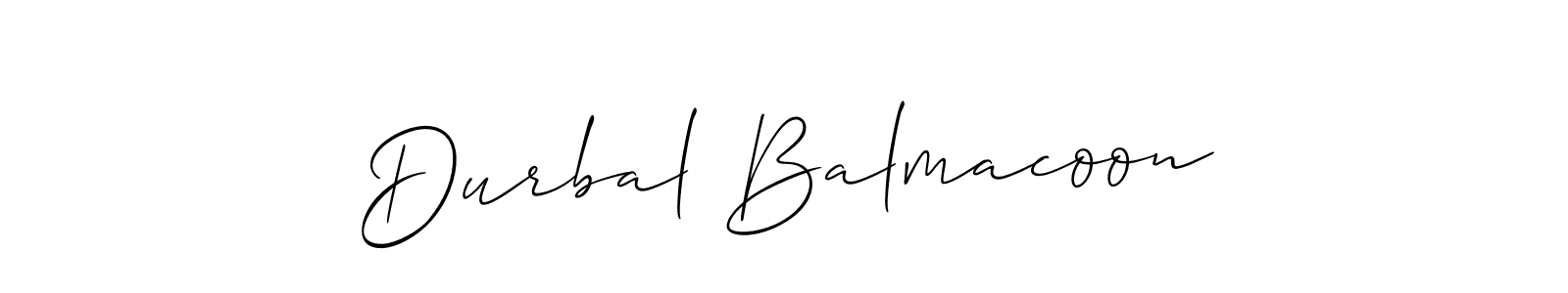 Also You can easily find your signature by using the search form. We will create Durbal Balmacoon name handwritten signature images for you free of cost using Allison_Script sign style. Durbal Balmacoon signature style 2 images and pictures png