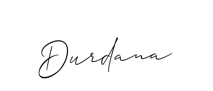 Allison_Script is a professional signature style that is perfect for those who want to add a touch of class to their signature. It is also a great choice for those who want to make their signature more unique. Get Durdana name to fancy signature for free. Durdana signature style 2 images and pictures png