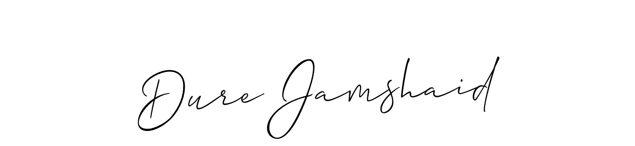 You should practise on your own different ways (Allison_Script) to write your name (Dure Jamshaid) in signature. don't let someone else do it for you. Dure Jamshaid signature style 2 images and pictures png