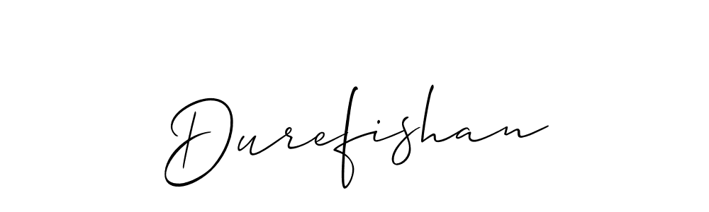 Use a signature maker to create a handwritten signature online. With this signature software, you can design (Allison_Script) your own signature for name Durefishan. Durefishan signature style 2 images and pictures png