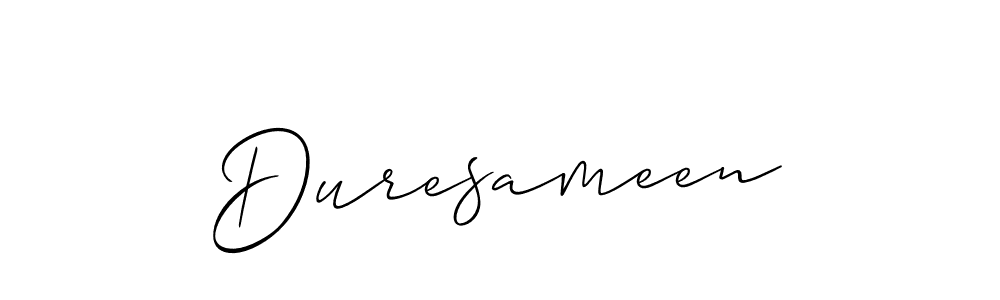 Design your own signature with our free online signature maker. With this signature software, you can create a handwritten (Allison_Script) signature for name Duresameen. Duresameen signature style 2 images and pictures png