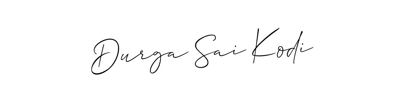 Create a beautiful signature design for name Durga Sai Kodi. With this signature (Allison_Script) fonts, you can make a handwritten signature for free. Durga Sai Kodi signature style 2 images and pictures png