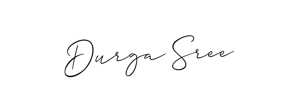 It looks lik you need a new signature style for name Durga Sree. Design unique handwritten (Allison_Script) signature with our free signature maker in just a few clicks. Durga Sree signature style 2 images and pictures png