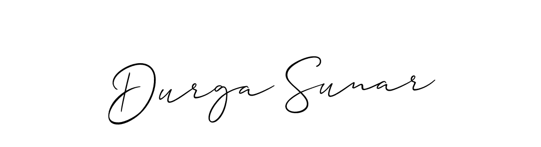 Make a beautiful signature design for name Durga Sunar. With this signature (Allison_Script) style, you can create a handwritten signature for free. Durga Sunar signature style 2 images and pictures png