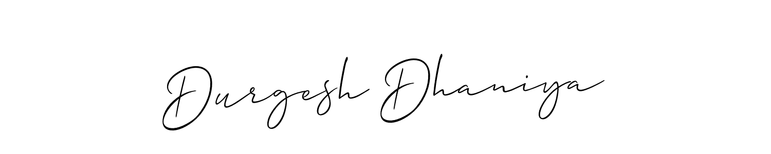 Make a beautiful signature design for name Durgesh Dhaniya. With this signature (Allison_Script) style, you can create a handwritten signature for free. Durgesh Dhaniya signature style 2 images and pictures png