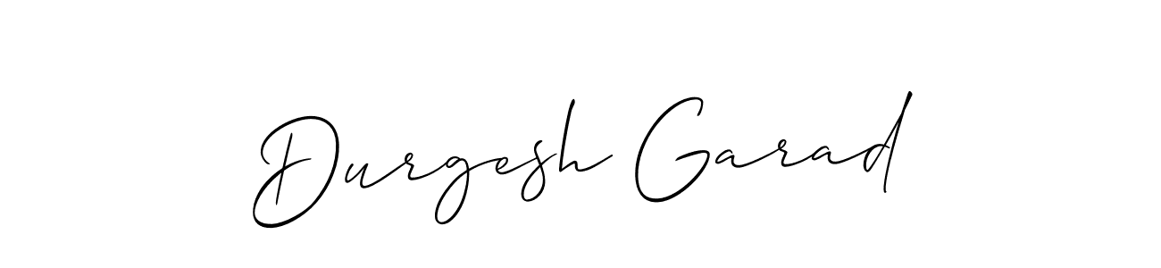 Make a short Durgesh Garad signature style. Manage your documents anywhere anytime using Allison_Script. Create and add eSignatures, submit forms, share and send files easily. Durgesh Garad signature style 2 images and pictures png