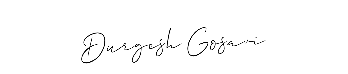 The best way (Allison_Script) to make a short signature is to pick only two or three words in your name. The name Durgesh Gosavi include a total of six letters. For converting this name. Durgesh Gosavi signature style 2 images and pictures png