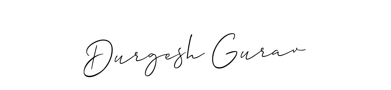 Allison_Script is a professional signature style that is perfect for those who want to add a touch of class to their signature. It is also a great choice for those who want to make their signature more unique. Get Durgesh Gurav name to fancy signature for free. Durgesh Gurav signature style 2 images and pictures png