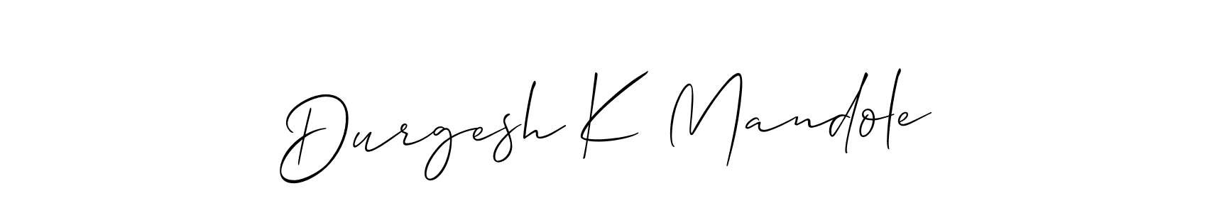 if you are searching for the best signature style for your name Durgesh K Mandole. so please give up your signature search. here we have designed multiple signature styles  using Allison_Script. Durgesh K Mandole signature style 2 images and pictures png