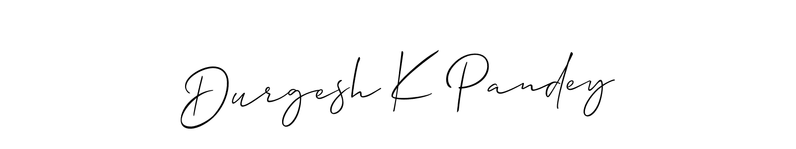 How to make Durgesh K Pandey signature? Allison_Script is a professional autograph style. Create handwritten signature for Durgesh K Pandey name. Durgesh K Pandey signature style 2 images and pictures png