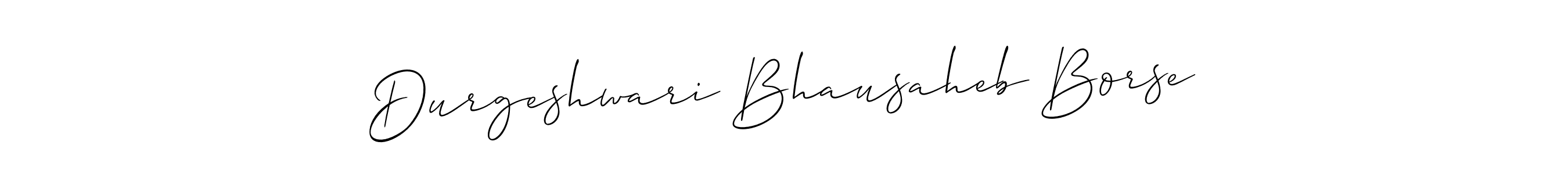The best way (Allison_Script) to make a short signature is to pick only two or three words in your name. The name Durgeshwari Bhausaheb Borse include a total of six letters. For converting this name. Durgeshwari Bhausaheb Borse signature style 2 images and pictures png