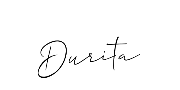 Create a beautiful signature design for name Durita. With this signature (Allison_Script) fonts, you can make a handwritten signature for free. Durita signature style 2 images and pictures png