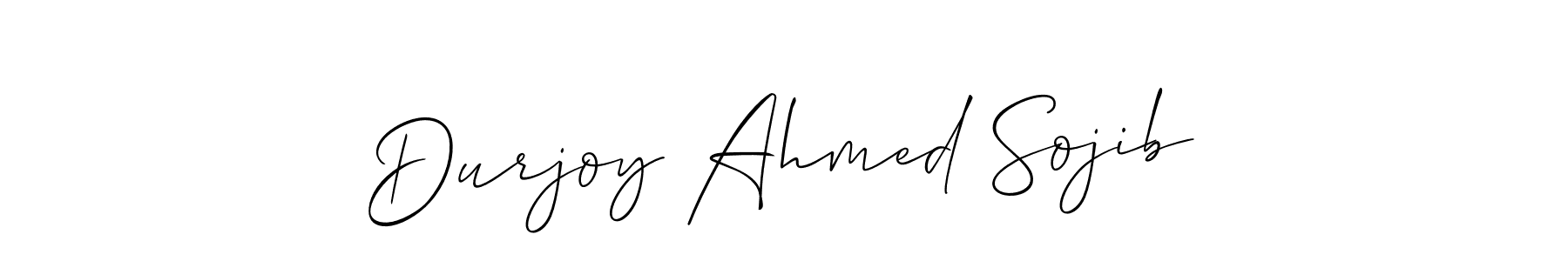 You should practise on your own different ways (Allison_Script) to write your name (Durjoy Ahmed Sojib) in signature. don't let someone else do it for you. Durjoy Ahmed Sojib signature style 2 images and pictures png