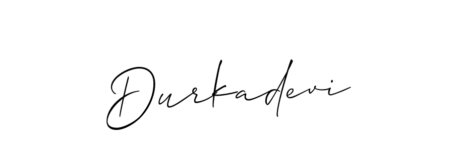 Make a beautiful signature design for name Durkadevi. With this signature (Allison_Script) style, you can create a handwritten signature for free. Durkadevi signature style 2 images and pictures png
