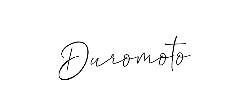Also we have Duromoto name is the best signature style. Create professional handwritten signature collection using Allison_Script autograph style. Duromoto signature style 2 images and pictures png