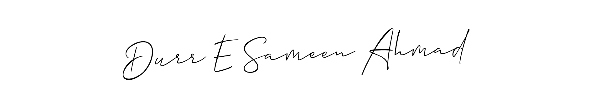 It looks lik you need a new signature style for name Durr E Sameen Ahmad. Design unique handwritten (Allison_Script) signature with our free signature maker in just a few clicks. Durr E Sameen Ahmad signature style 2 images and pictures png