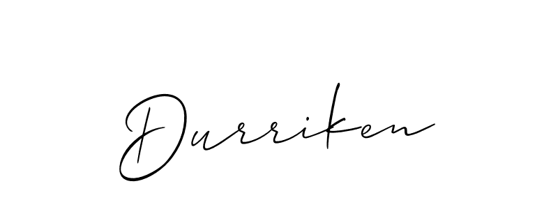 Similarly Allison_Script is the best handwritten signature design. Signature creator online .You can use it as an online autograph creator for name Durriken. Durriken signature style 2 images and pictures png