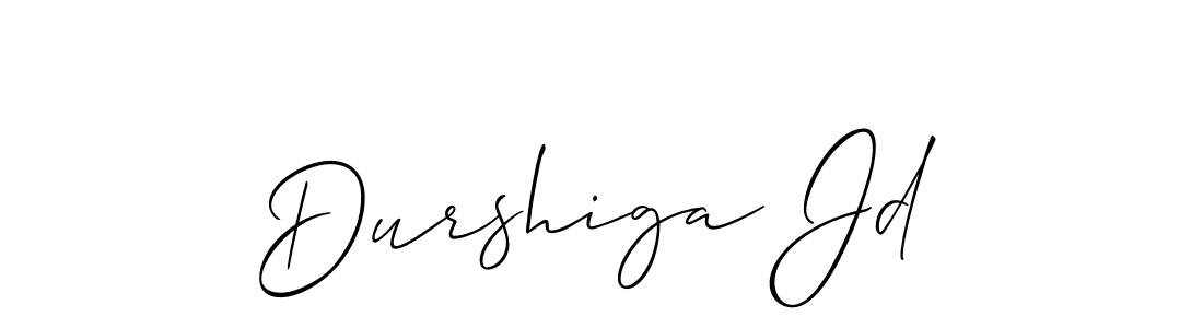 Use a signature maker to create a handwritten signature online. With this signature software, you can design (Allison_Script) your own signature for name Durshiga Jd. Durshiga Jd signature style 2 images and pictures png