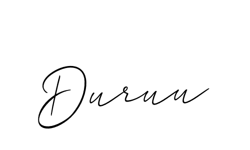 Create a beautiful signature design for name Duruu. With this signature (Allison_Script) fonts, you can make a handwritten signature for free. Duruu signature style 2 images and pictures png
