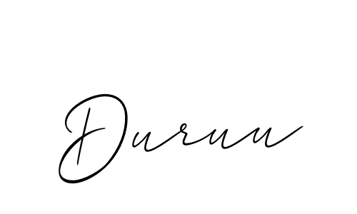 Make a beautiful signature design for name Duruu. With this signature (Allison_Script) style, you can create a handwritten signature for free. Duruu signature style 2 images and pictures png