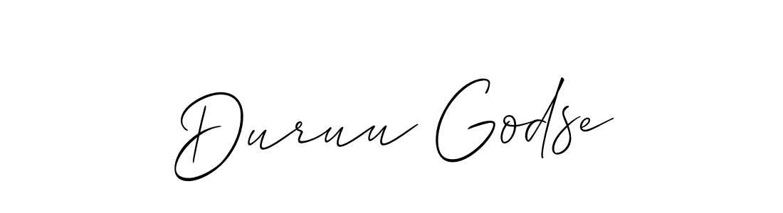 Also You can easily find your signature by using the search form. We will create Duruu Godse name handwritten signature images for you free of cost using Allison_Script sign style. Duruu Godse signature style 2 images and pictures png