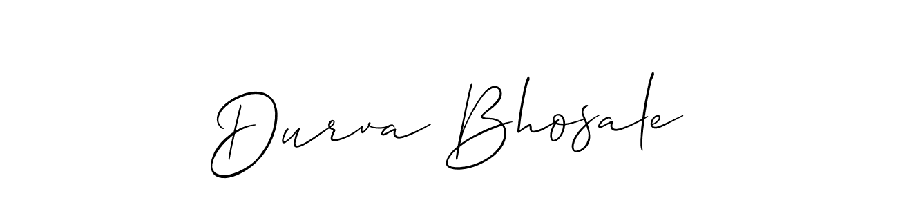 You should practise on your own different ways (Allison_Script) to write your name (Durva Bhosale) in signature. don't let someone else do it for you. Durva Bhosale signature style 2 images and pictures png