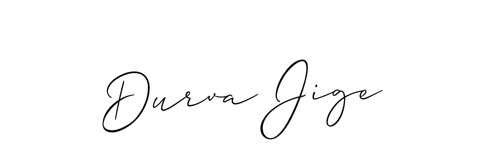 Durva Jige stylish signature style. Best Handwritten Sign (Allison_Script) for my name. Handwritten Signature Collection Ideas for my name Durva Jige. Durva Jige signature style 2 images and pictures png