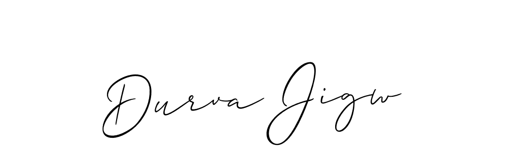 Durva Jigw stylish signature style. Best Handwritten Sign (Allison_Script) for my name. Handwritten Signature Collection Ideas for my name Durva Jigw. Durva Jigw signature style 2 images and pictures png