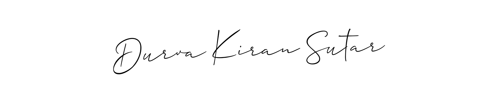 Use a signature maker to create a handwritten signature online. With this signature software, you can design (Allison_Script) your own signature for name Durva Kiran Sutar. Durva Kiran Sutar signature style 2 images and pictures png