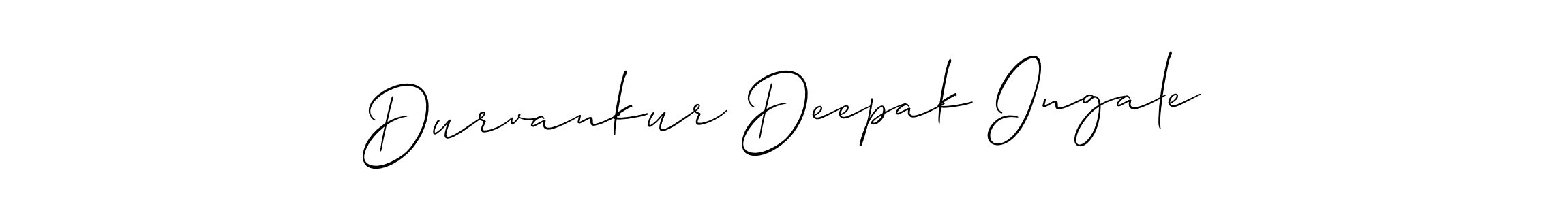 if you are searching for the best signature style for your name Durvankur Deepak Ingale. so please give up your signature search. here we have designed multiple signature styles  using Allison_Script. Durvankur Deepak Ingale signature style 2 images and pictures png