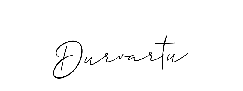 The best way (Allison_Script) to make a short signature is to pick only two or three words in your name. The name Durvartu include a total of six letters. For converting this name. Durvartu signature style 2 images and pictures png