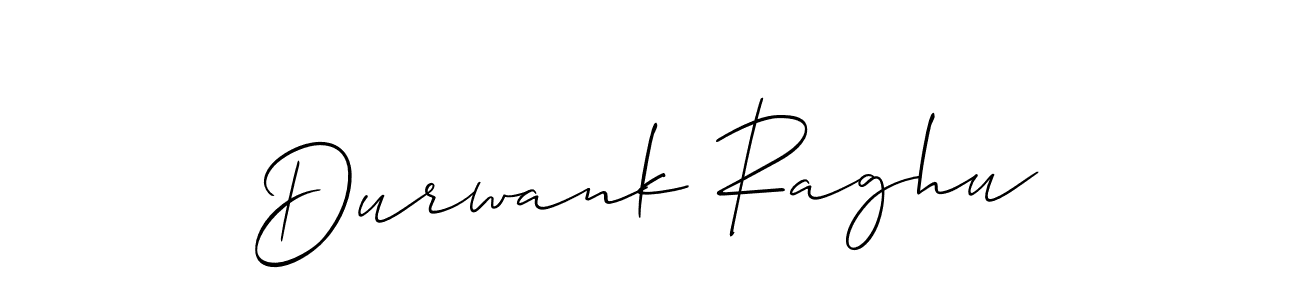 The best way (Allison_Script) to make a short signature is to pick only two or three words in your name. The name Durwank Raghu include a total of six letters. For converting this name. Durwank Raghu signature style 2 images and pictures png