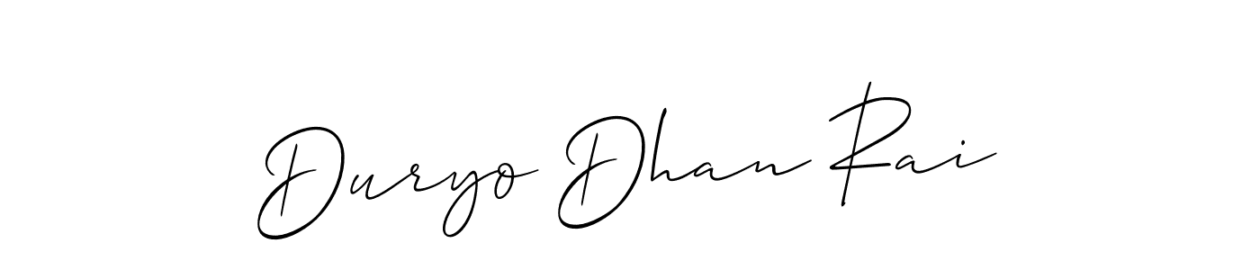 Check out images of Autograph of Duryo Dhan Rai name. Actor Duryo Dhan Rai Signature Style. Allison_Script is a professional sign style online. Duryo Dhan Rai signature style 2 images and pictures png