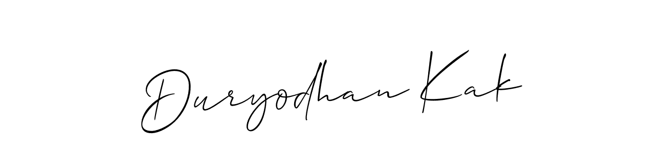 How to make Duryodhan Kak name signature. Use Allison_Script style for creating short signs online. This is the latest handwritten sign. Duryodhan Kak signature style 2 images and pictures png