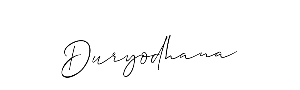 Design your own signature with our free online signature maker. With this signature software, you can create a handwritten (Allison_Script) signature for name Duryodhana. Duryodhana signature style 2 images and pictures png