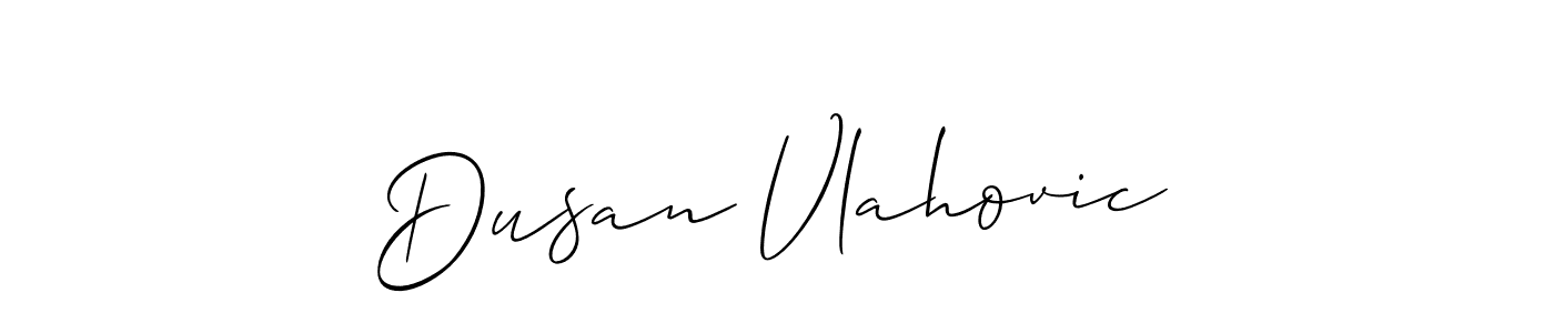 The best way (Allison_Script) to make a short signature is to pick only two or three words in your name. The name Dusan Vlahovic include a total of six letters. For converting this name. Dusan Vlahovic signature style 2 images and pictures png