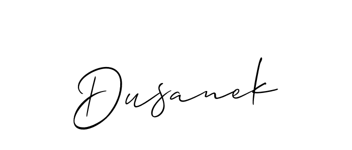 You should practise on your own different ways (Allison_Script) to write your name (Dusanek) in signature. don't let someone else do it for you. Dusanek signature style 2 images and pictures png