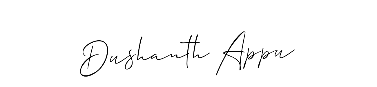 Dushanth Appu stylish signature style. Best Handwritten Sign (Allison_Script) for my name. Handwritten Signature Collection Ideas for my name Dushanth Appu. Dushanth Appu signature style 2 images and pictures png