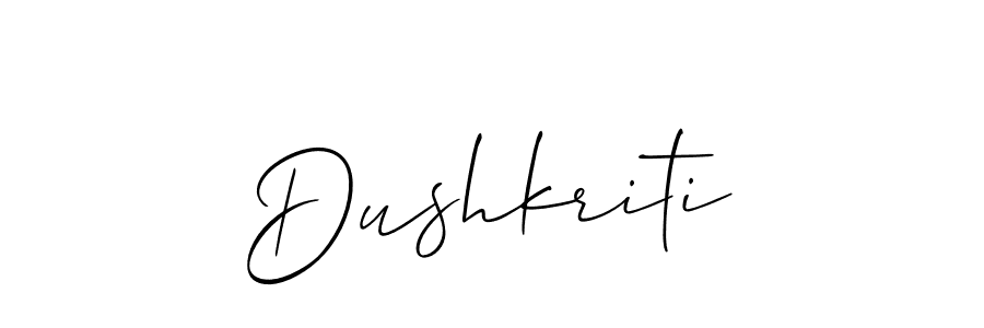 Create a beautiful signature design for name Dushkriti. With this signature (Allison_Script) fonts, you can make a handwritten signature for free. Dushkriti signature style 2 images and pictures png